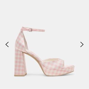 Dolce Vita | Pandro x Byrdie Golf Wide Heels Pink Plaid Gingham